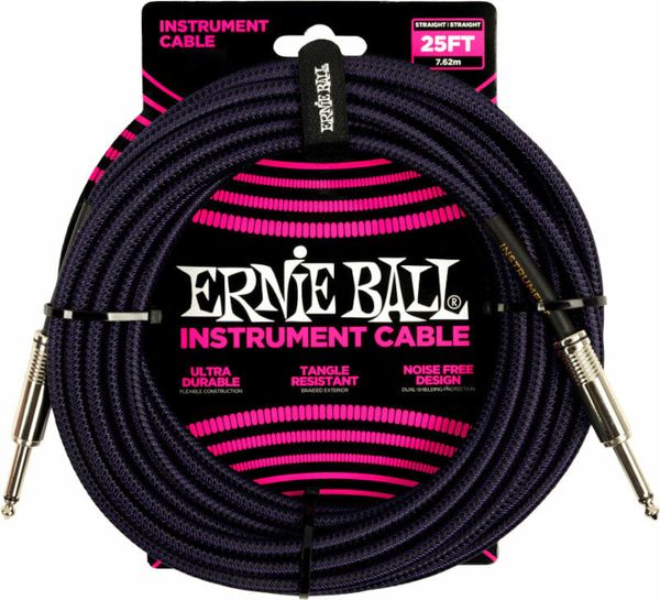 Ernie Ball Ernie Ball Braided Straight Straight Inst Cable Vijolična 7,5 m Ravni - Ravni