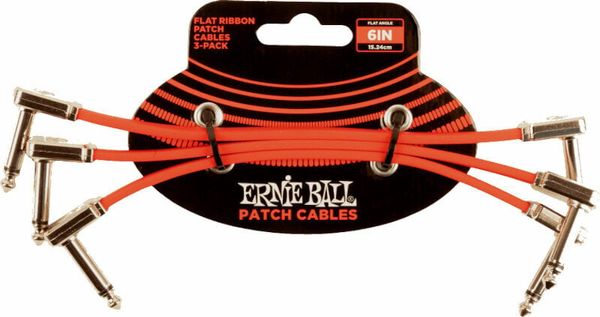 Ernie Ball Ernie Ball Flat Ribbon Patch Cable Rdeča 15 cm Kotni - Kotni