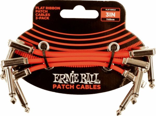 Ernie Ball Ernie Ball Flat Ribbon Patch Cable Rdeča 7,5 cm Kotni - Kotni