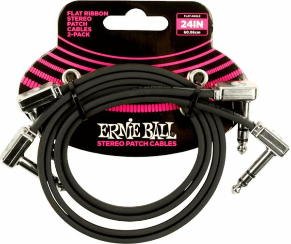 Ernie Ball Ernie Ball Flat Ribbon Stereo Patch Cable 60 cm Kotni - Kotni Patch kabel