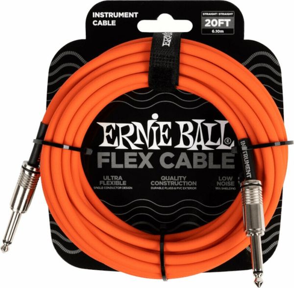 Ernie Ball Ernie Ball Flex Instrument Cable Straight/Straight Oranžna 6 m Ravni - Ravni