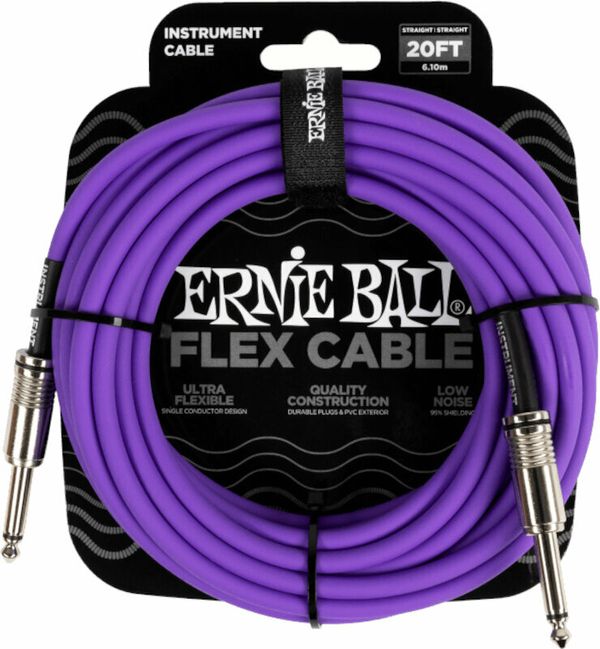 Ernie Ball Ernie Ball Flex Instrument Cable Straight/Straight Vijolična 6 m Ravni - Ravni