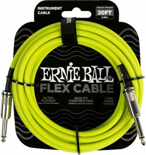 Ernie Ball Ernie Ball Flex Instrument Cable Straight/Straight Zelena 6 m Ravni - Ravni