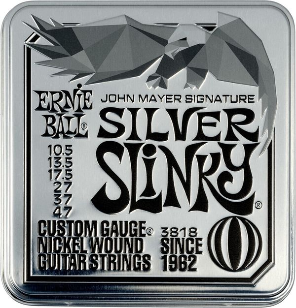 Ernie Ball Ernie Ball John Mayer Silver Slinky Nickel Wound Electric Guitar Strings 3 Pack Strune za električno kitaro