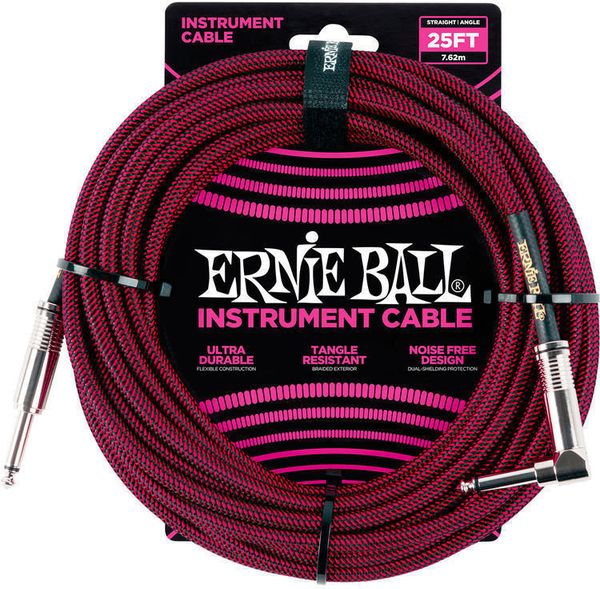 Ernie Ball Ernie Ball P06062 Črna-Rdeča 7,5 m Ravni - Kotni