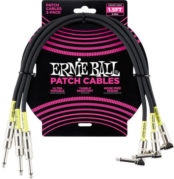 Ernie Ball Ernie Ball P06076 45 cm Ravni - Kotni Patch kabel