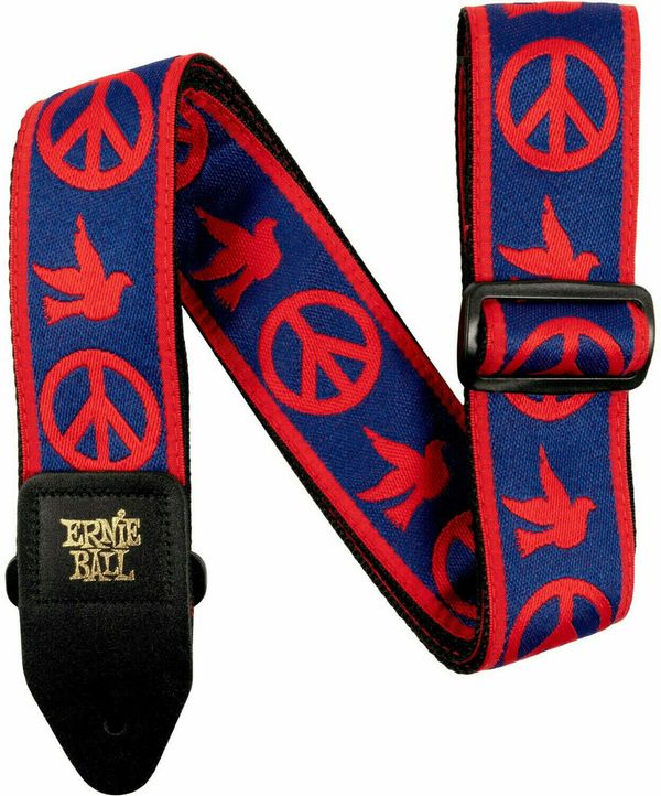 Ernie Ball Ernie Ball Red and Blue Peace Love Dove Jacquard Strap