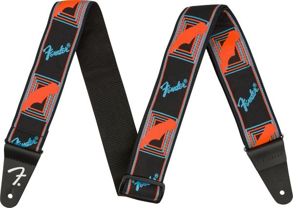 Fender Fender Neon Monogram Strap Tekstilni kitarski pas Blue/Orange