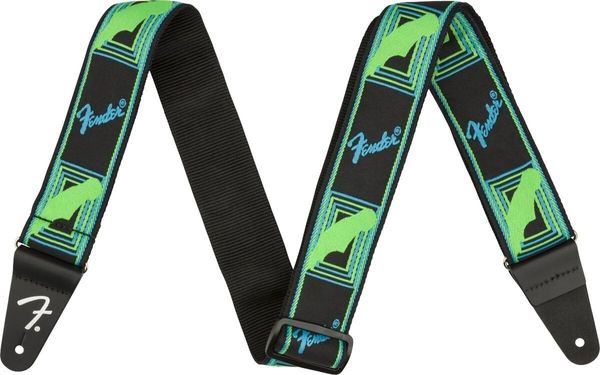 Fender Fender Neon Monogram Strap Tekstilni kitarski pas Green/Blue