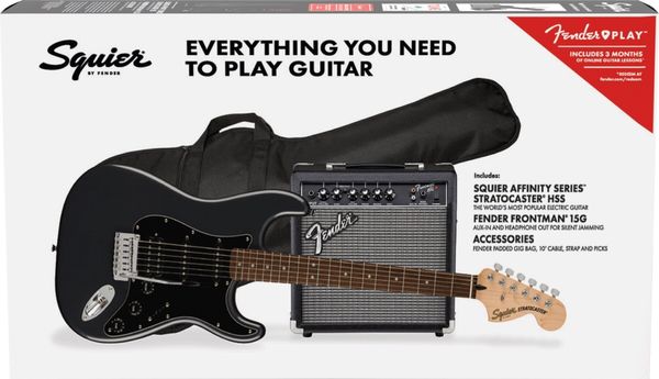 Fender Squier Fender Squier Affinity Series Stratocaster HSS Pack LRL Charcoal Frost Metallic