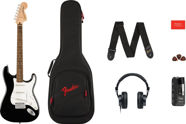 Fender Squier Fender Squier Affinity Series Stratocaster Mustang Micro Pack Black Električna kitara