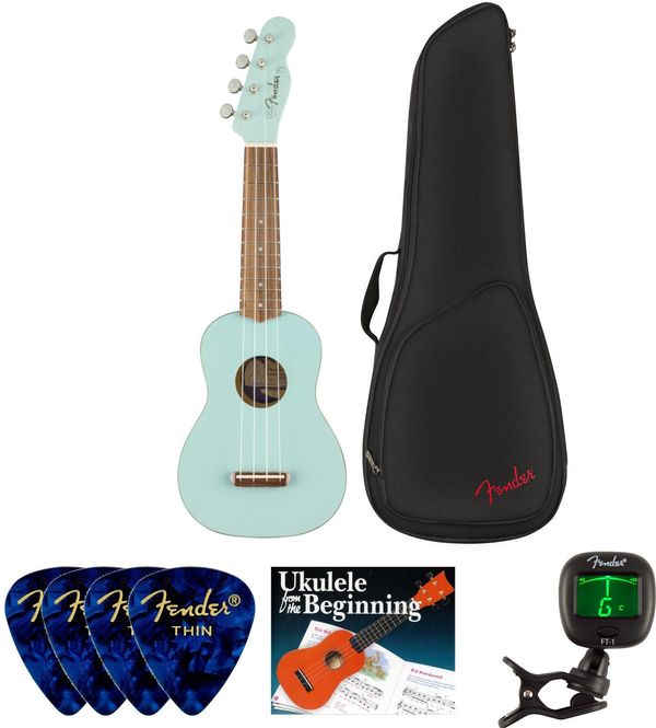 Fender Fender Venice Soprano Ukulele WN Daphne Blue SET Soprano ukulele Daphne Blue