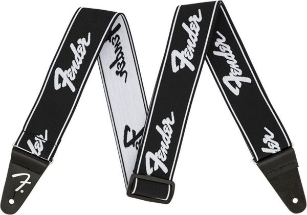 Fender Fender Weighless Strap Tekstilni kitarski pas Running Logo Black and White