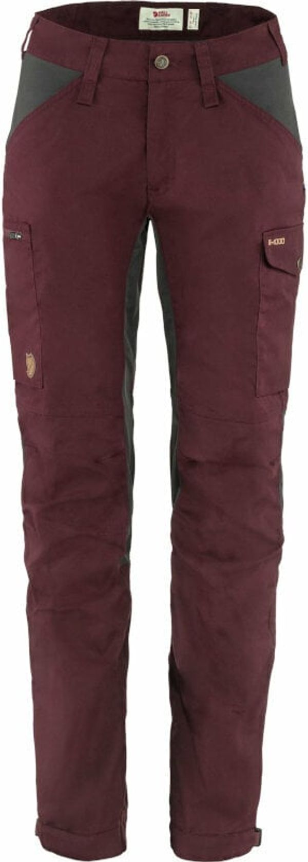 Fjällräven Fjällräven Kaipak Trousers Curved W Dark Garnet/Dark Grey 36 Hlače na prostem