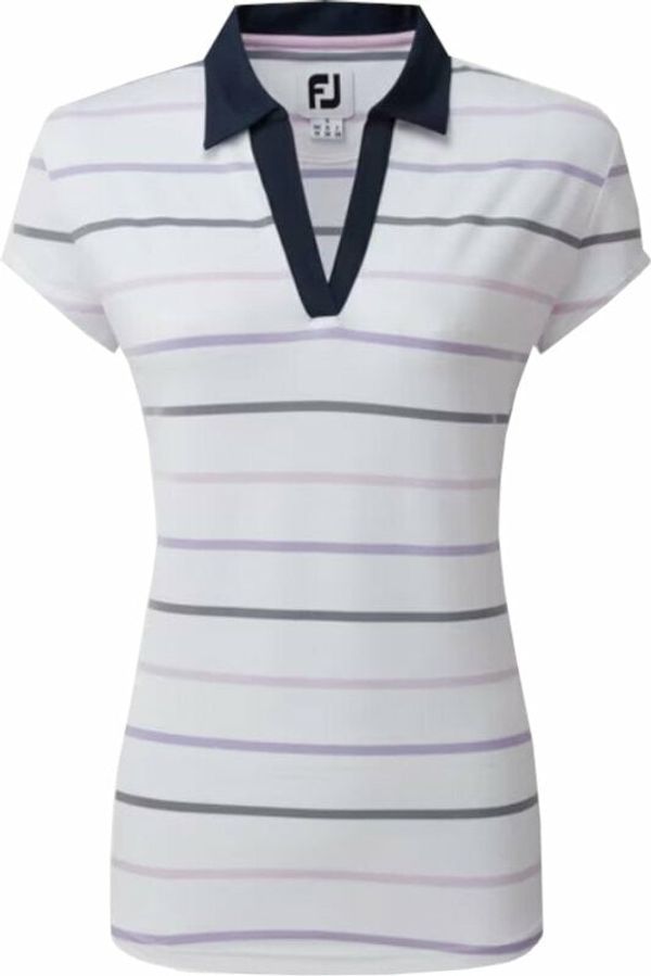 Footjoy Footjoy Cap Sleeve Colour Block Womens Polo Shirt White/Navy S