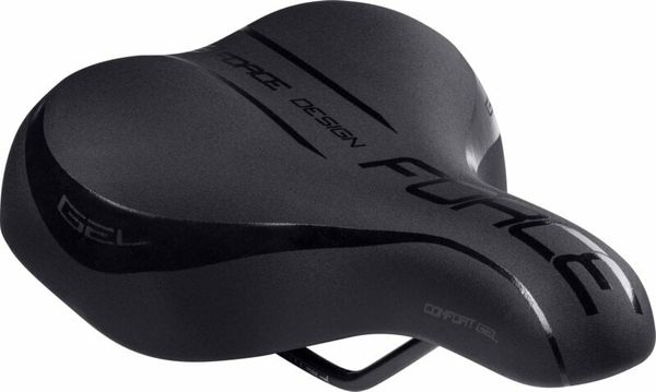 Force Force Comfort Gel Lady Tourist Saddle Black 180 mm Nerjavno jeklo Sedlo