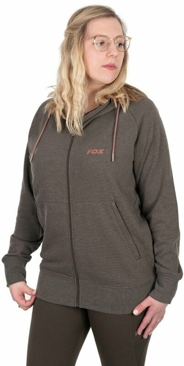 Fox Fishing Fox Fishing Jopa Womens Zipped Hoodie Dusty Olive Marl/Mauve Fox L