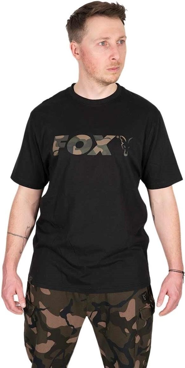 Fox Fishing Fox Fishing Majica Black/Camo Logo T-Shirt - L