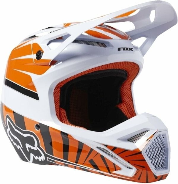 FOX FOX V1 Goat Dot/Ece Helmet Orange Flame M Čelada