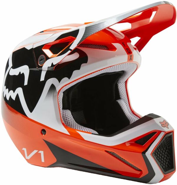FOX FOX V1 Leed Helmet Dot/Ece Fluo Orange XL Čelada