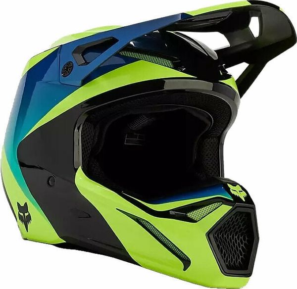 FOX FOX V1 Streak Helmet Black/Yellow XL Čelada