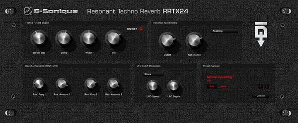 G-Sonique G-Sonique RRTX24 Resonant Techno Reverb (Digitalni izdelek)