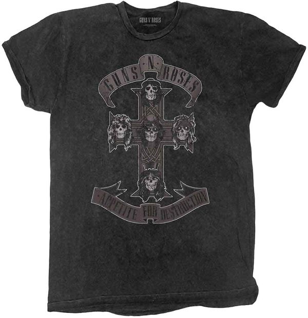 Guns N' Roses Guns N' Roses Majica Monochrome Cross Unisex Dip-Dye on Black 2XL