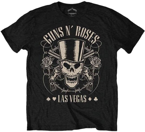 Guns N' Roses Guns N' Roses Majica Top Hat, Skull & Pistols Las Vegas Unisex Black 2XL