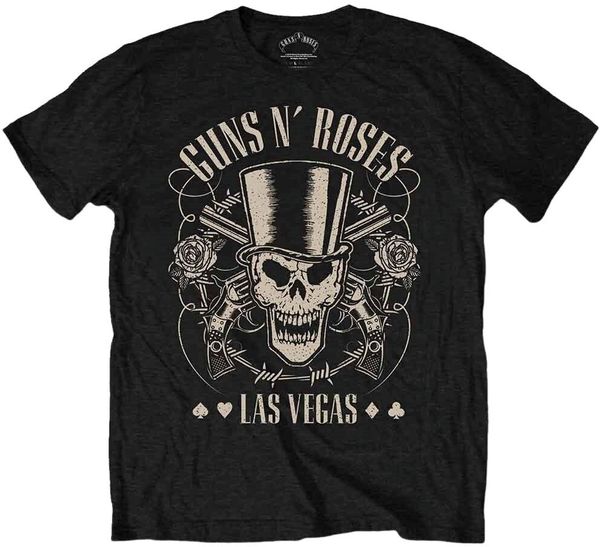 Guns N' Roses Guns N' Roses Majica Top Hat, Skull & Pistols Las Vegas Unisex Black XL