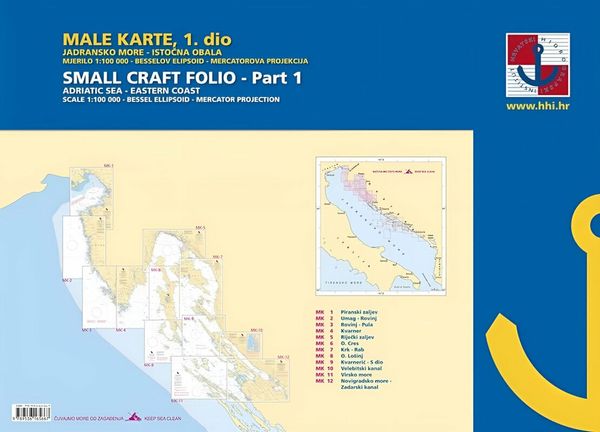 HHI HHI Male Karte Jadransko More/Small Craft Folio Adriatic Sea Eastern Coast Part 1 2022