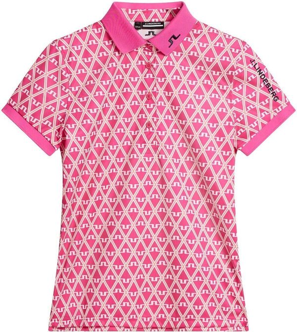 J.Lindeberg J.Lindeberg Tour Tech Print Womens Polo Fuchsia Purple L