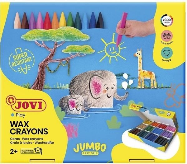 Jovi Jovi Jumbo Easy Grip Case Triangular Wax Crayons Voščenke Različne barve 300 kosov