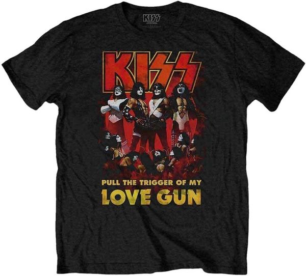 Kiss Kiss Majica Love Gun Glow Unisex Black 2XL