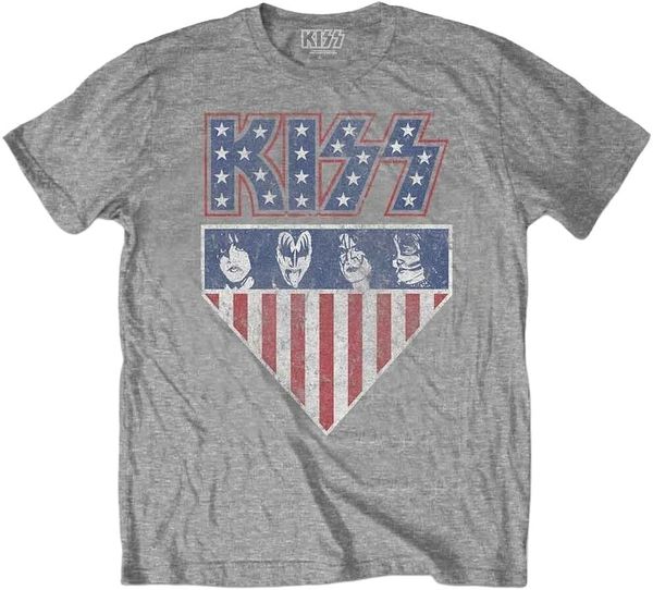 Kiss Kiss Majica Stars And Stripes Unisex Grey 2XL