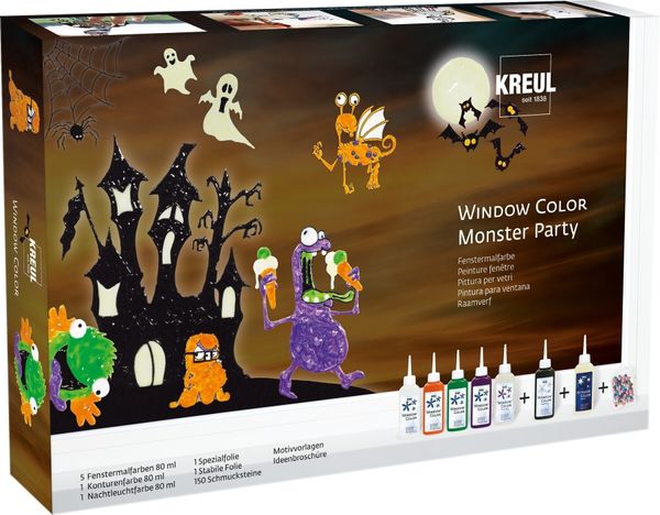 Kreul Kreul 42850 Set barv za steklo Monster Party 7 x 80 ml