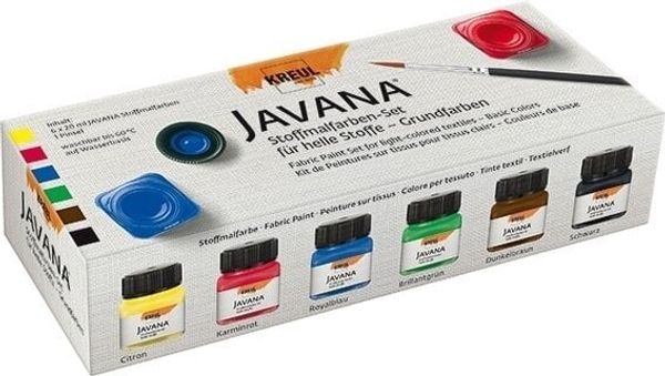 Kreul Kreul Javana Set barv za tekstil Basic Colours 6 x 20 ml