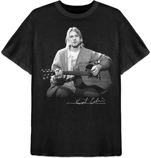 Kurt Cobain Kurt Cobain Majica Guitar Live Photo Unisex Black L