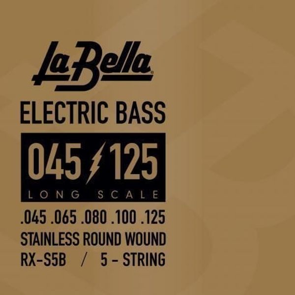 La Bella La Bella RX-S5B Bass RX Stainless Steel 45-65-80-100-125 Strune za 5 strunsko bas kitaro