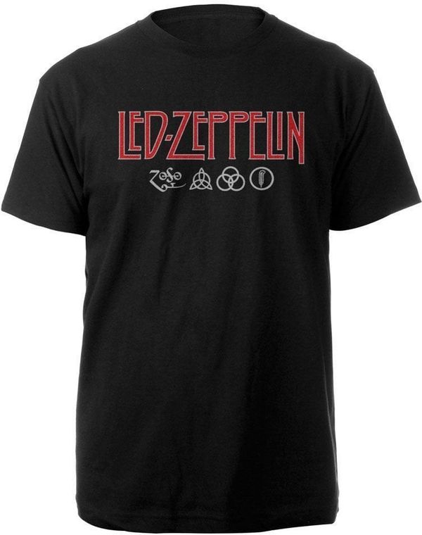 Led Zeppelin Led Zeppelin Majica Logo & Symbols Unisex Black L