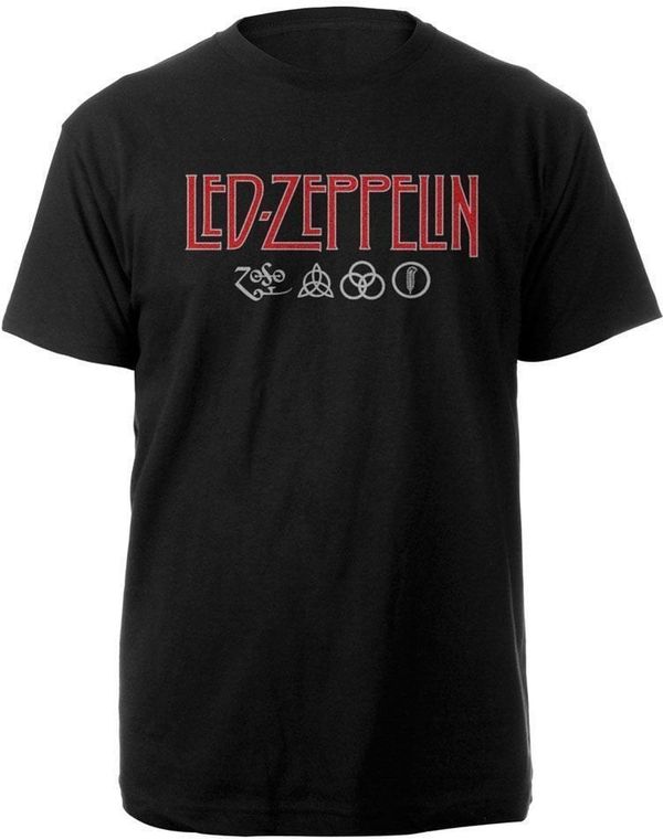 Led Zeppelin Led Zeppelin Majica Logo & Symbols Unisex Black M