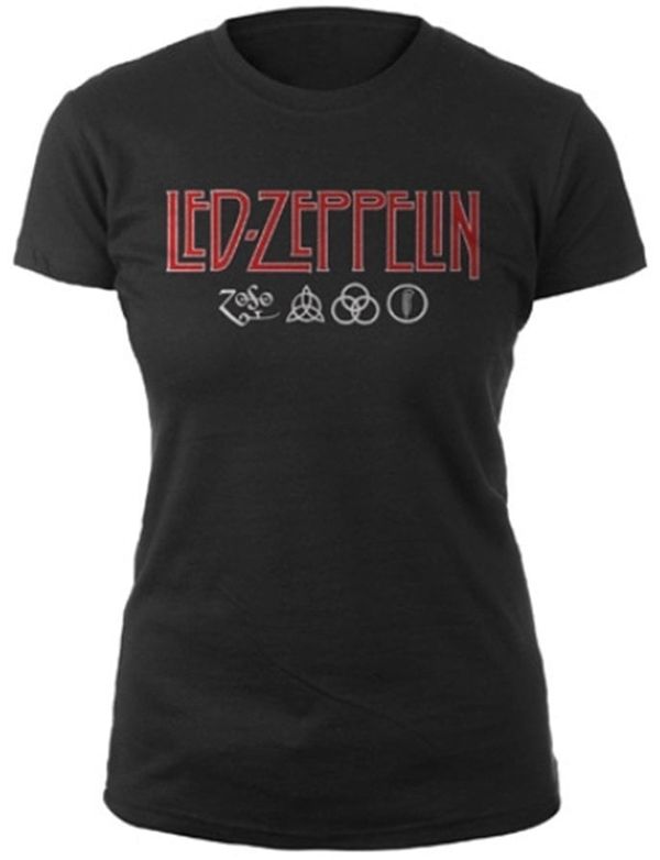 Led Zeppelin Led Zeppelin Majica Logo & Symbols Womens Black S