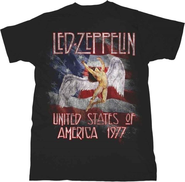 Led Zeppelin Led Zeppelin Majica Stars N' Stripes USA '77. Unisex Black 2XL