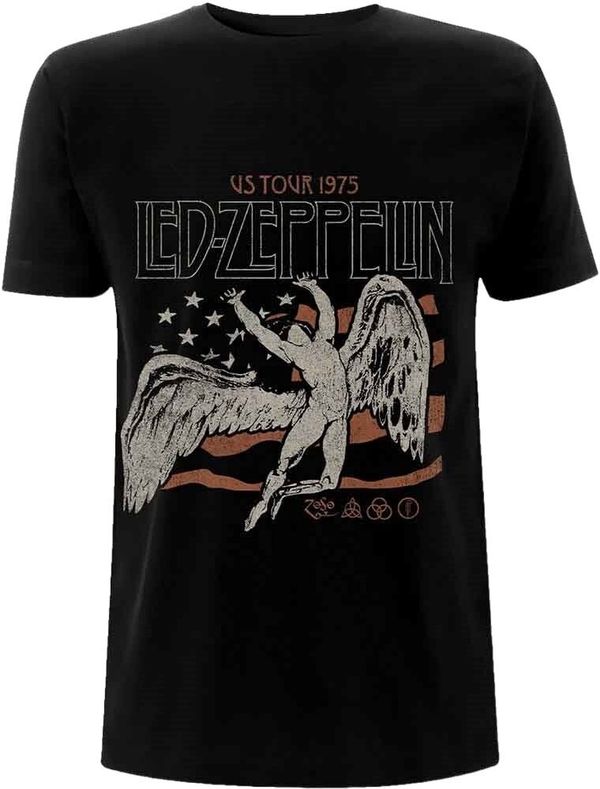 Led Zeppelin Led Zeppelin Majica US 1975 Tour Flag Unisex Black XL