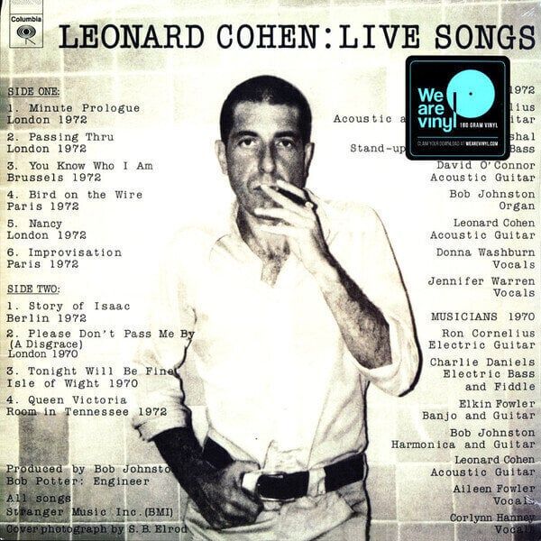 Leonard Cohen Leonard Cohen - Leonard Cohen: Live Songs (LP)