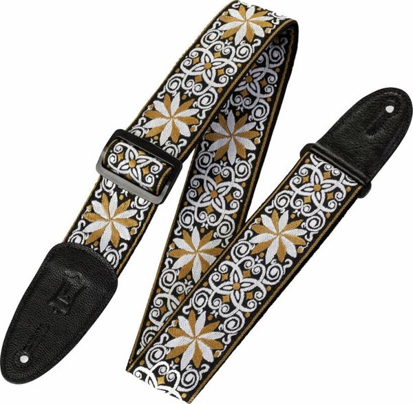 Levys Levys M8HT-13 Print Series 2" 60's Hootenanny Jacquard Weave Guitar Strap Brown/White