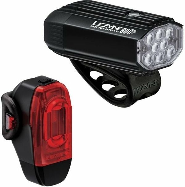 Lezyne Lezyne Micro Drive 800+/KTV Drive+ Pair Satin Black/Black Front 800 lm / Rear 40 lm Kolesarska luč