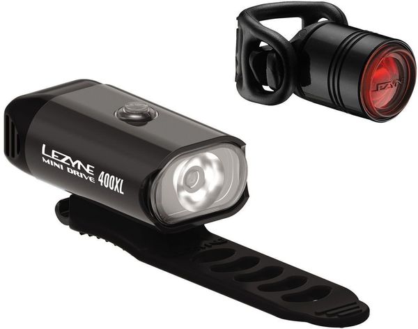 Lezyne Lezyne Mini Drive 400XL / Femto Drive Black/Hi Gloss Front 400 lm / Rear 7 lm Kolesarska luč