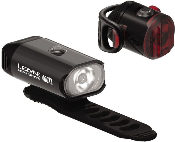 Lezyne Lezyne Mini Drive 400XL / Femto USB Drive Črna Front 400 lm / Rear 5 lm Kolesarska luč