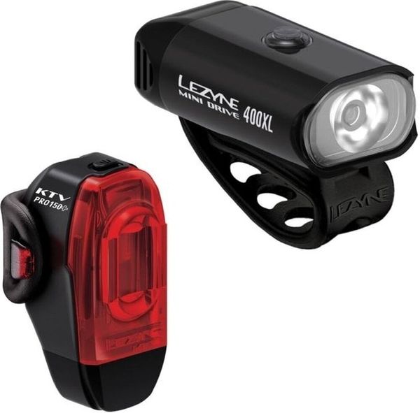 Lezyne Lezyne Mini Drive 400XL/KTV Drive Pro+ Pair Black/Black Front 400 lm / Rear 75 lm Zadaj Kolesarska luč