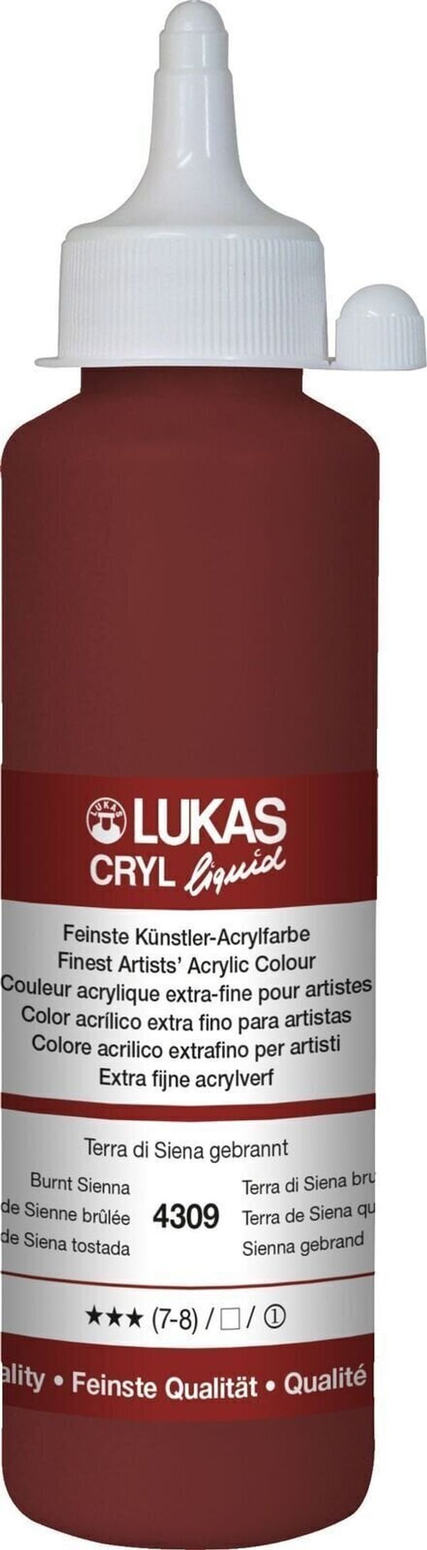 Lukas Lukas Cryl Liquid Akrilna barva Burnt Sienna 250 ml 1 kos